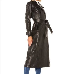 FRAME denim Leather Trench Coat